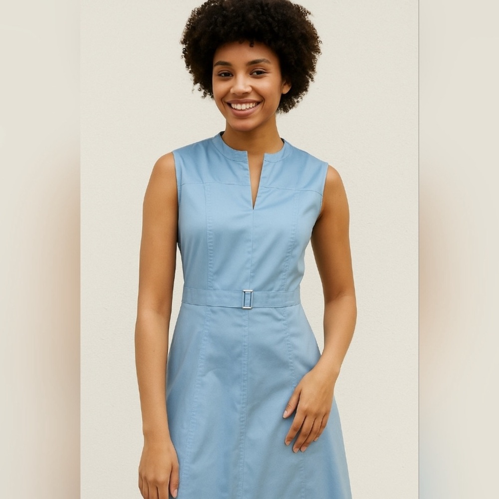 Ming Wang Blue Sleeveless Sheath Dress & Blazer Jacket Set Women’s Size M‎ NWT